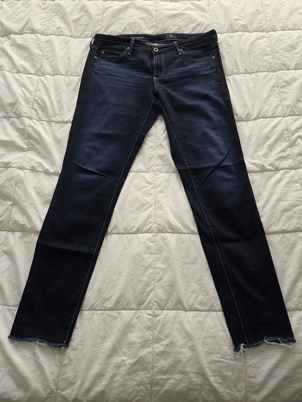 AG Adriano Goldschmied Dark Indigo Cropped "The Legging Ankle" Jeans